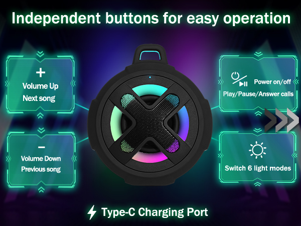 bluetooth speaker with lights