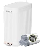 KSSKSS Small Bathroom Trash Can with Charcoal Filters Soft Close Lid, 6 Liter / 1.6 Gallon Stainl...