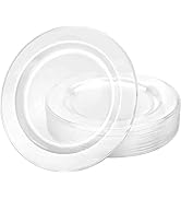 Premium Quality Heavyweight Plastic Plates China Like. Wedding and Party Dinnerware Plastic Plate...