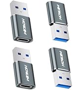 USB to USB C Adapter 4 Pack,HOWJIM USB C Female to USB3.0 Male Adapter OTG Function,Fast Charging...