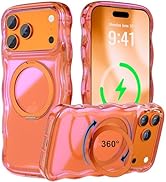 BOXDXB for iPhone 17 Pro Max Case with 360° Spin Magnetic Stand, [Compatible with MagSafe] [Curly...