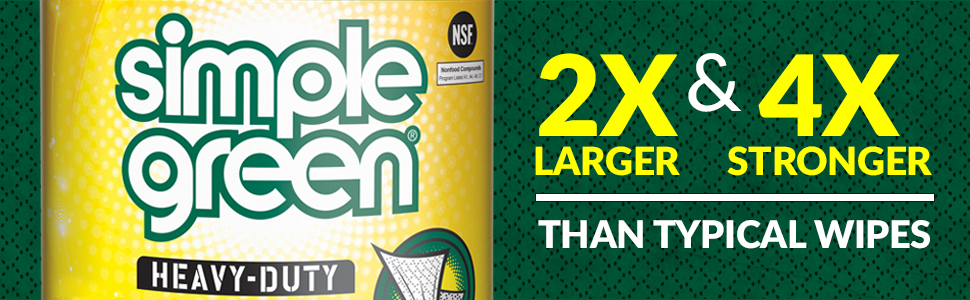 stronger and larger than typical cleaning wipes
