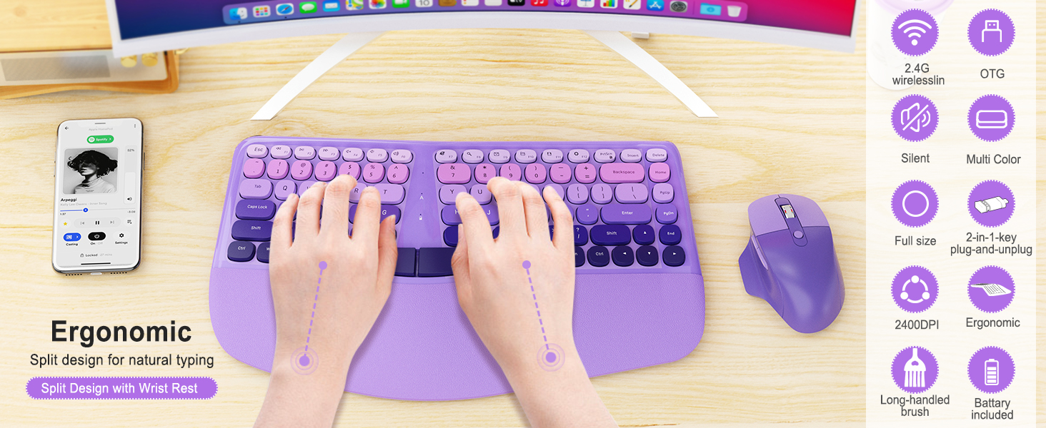 Ergonomic Wireless Keyboard