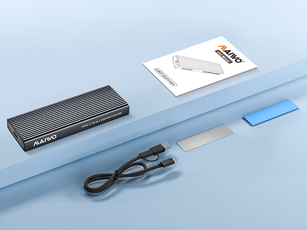 m.2 nvme sata enclosure aluminium thermal pad silionce thermal pad multiple heat dissipation methods