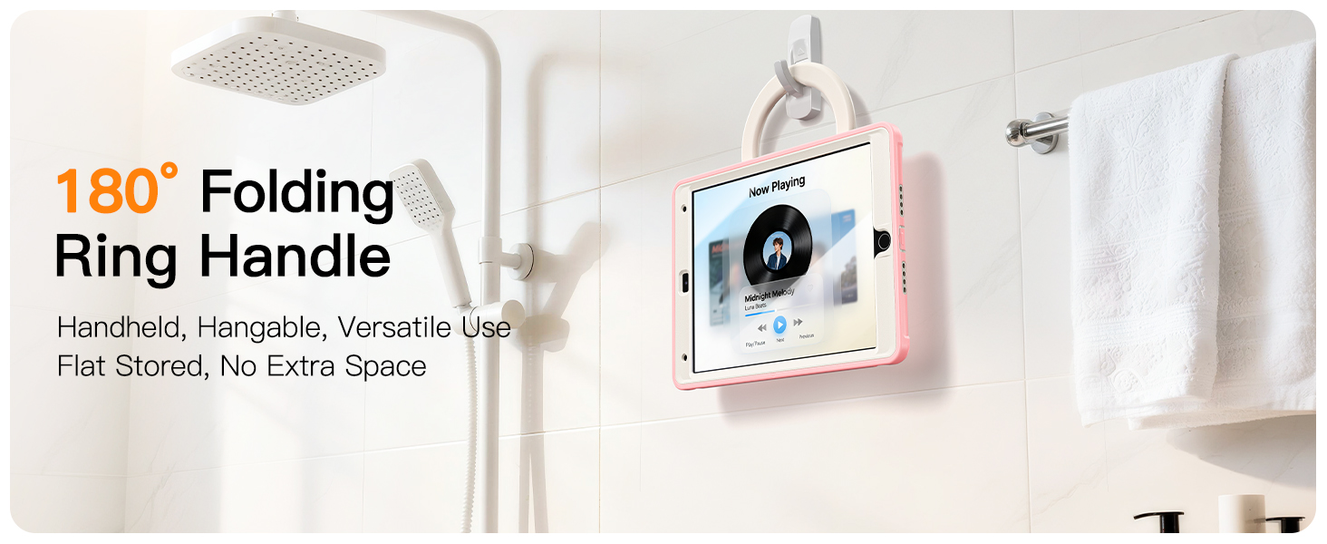 180° Folding Ring Handle: Handheld, Hangable, Versatile Use Flat Stored, No Extra Space