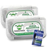 Fridge Ninja 2-Pack Unscented Activated Charcoal Fridge Deodorizer - More Effective Than Baking Soda