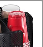 Samhe Coffee Cup Dispenser, Rotatable Cups and Lids Holder for 5-16oz Cups 4 Compartment Coffee C...