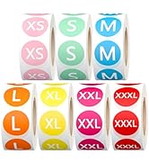 3500 Pcs 7 Rolls 7/8 Inch Size Stickers, 7 Colorful Sizes Coded Round Self Adhesive Labels for Cl...