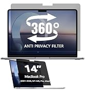 Halloive 360° Privacy Screen Protector for MacBook Pro 14 Inch (2021-2026) | M1-M5, Pro, Max; Pri...