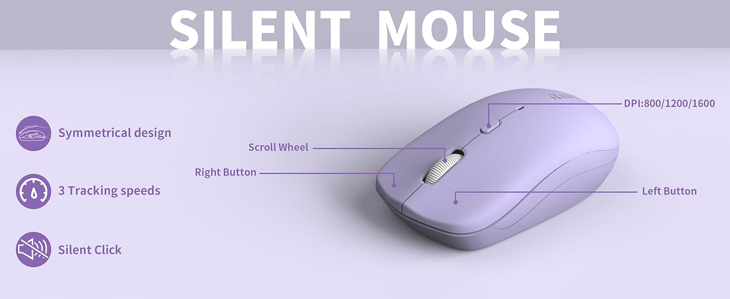 wireless keyboard and mouse combo purple 7