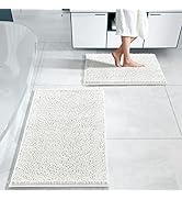 Yimobra Chenille Bath Rug Sets 2 Pieces, Luxury Thick Absorbent Plush Rugs, Extra Soft Shaggy Flo...