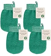 Fundrem Microfiber Exfoliating Bath Glove, Body Scrubbing and Dead Skin Removal Mitt with Elastic...