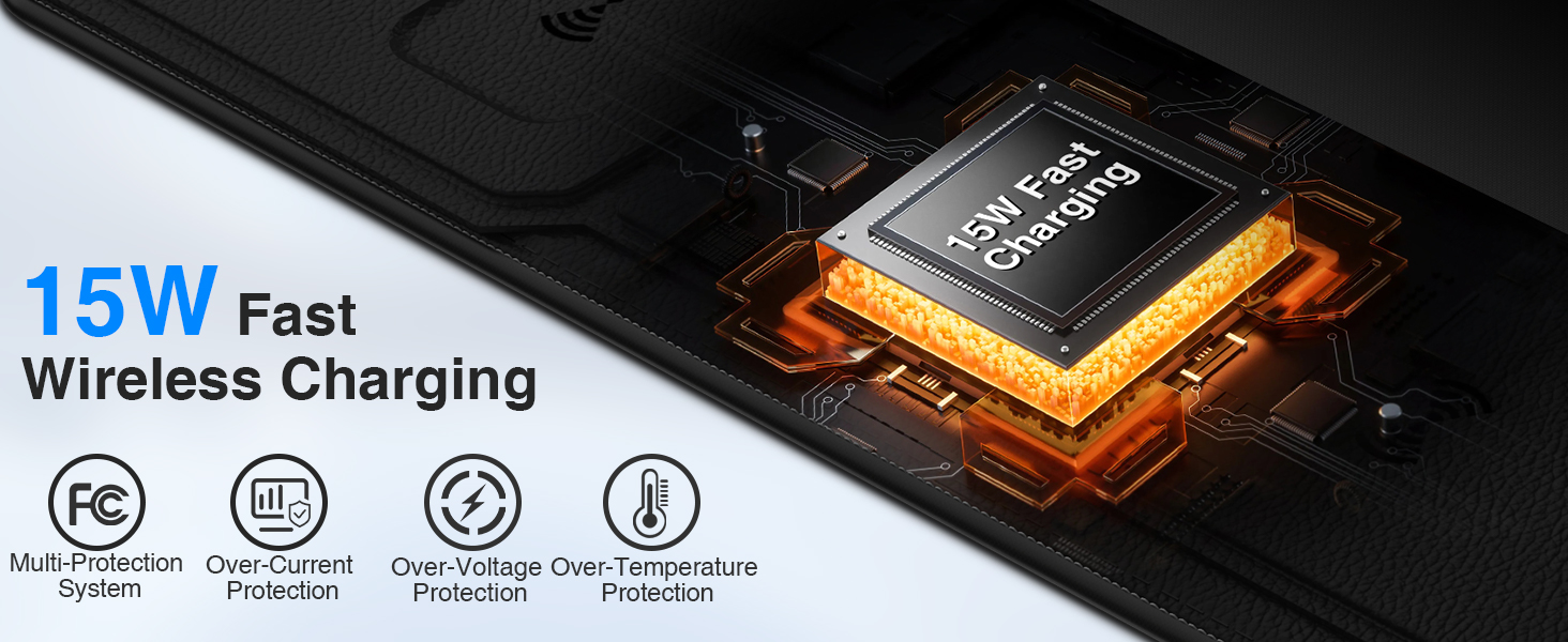 desk mat with wireless charging