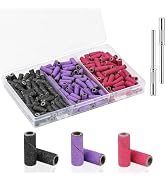 Rolybag 200 Pcs Small Sanding Bands Nail Drill Bit, 3 Color 120 180 240 Grit Sanding Bands for Na...