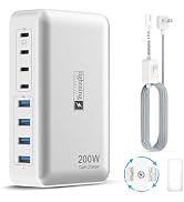 200W Charging Station for Multiple Devices, 8-Port USB C Charger Block Fast Charging, 65W Type C ...