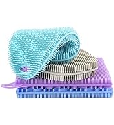 Silicone Dish Sponge Dish Scrubber [4 Pack] – 4 Dual-Sided, Food Grade Silicone Sponges for Dishe...