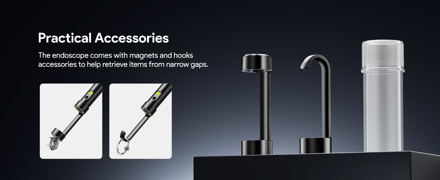 DEPSTECH Endoscope Camera with Ligh Dual Lens Inspection Borescope for iPhone &amp;amp; Android
