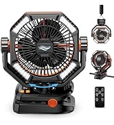 coldSky Camping Fan with Dual Motor, 20000mAh Clip On with Digital Display, 9-Inch Portable Batte...