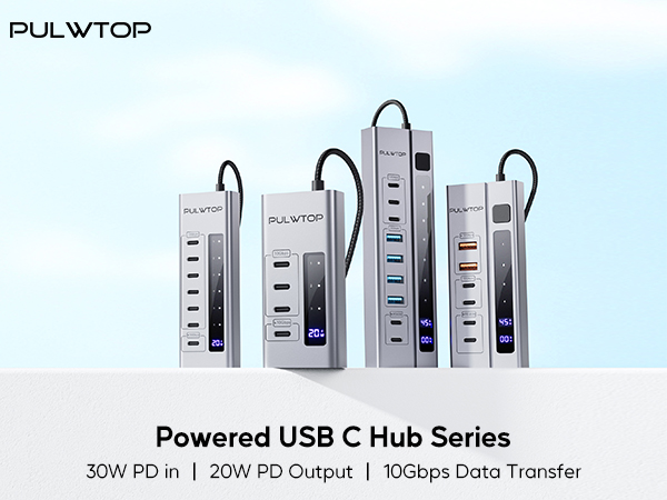 Powered USB C Hub,4 in 1 USB C Hub