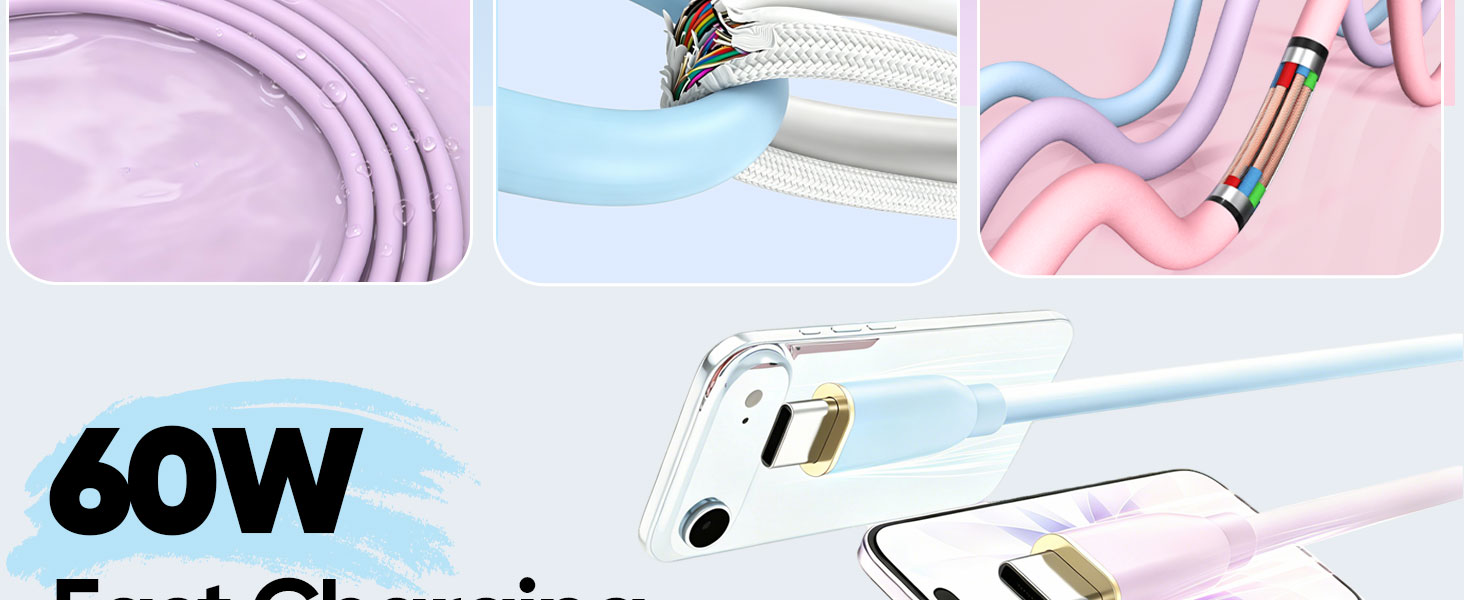 different color charging cables