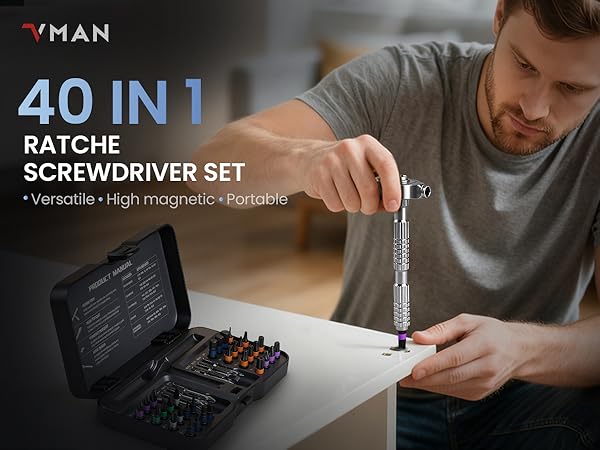 VMAN ratchet screwdriver set
