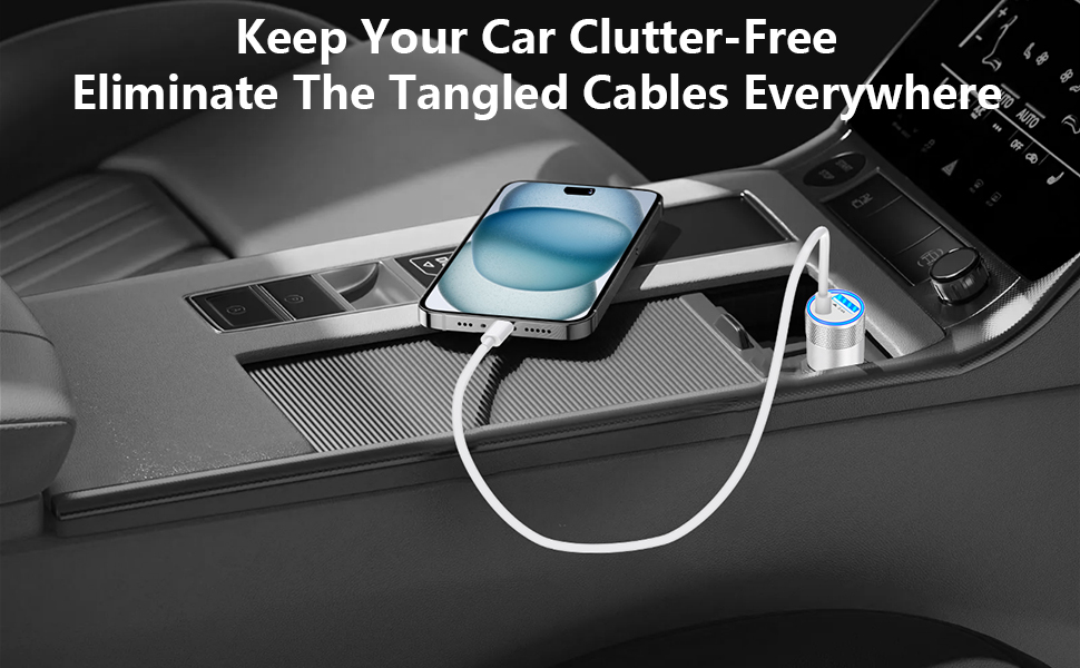 MFi Certified 4.8A Dual USB Power Cigarette Lighter Adapter iPhone Car Charger Fast Charging