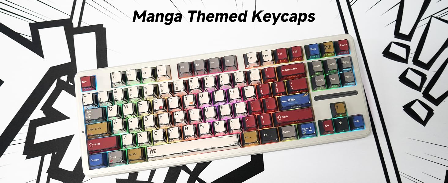 Retro Manga Themed Keycaps