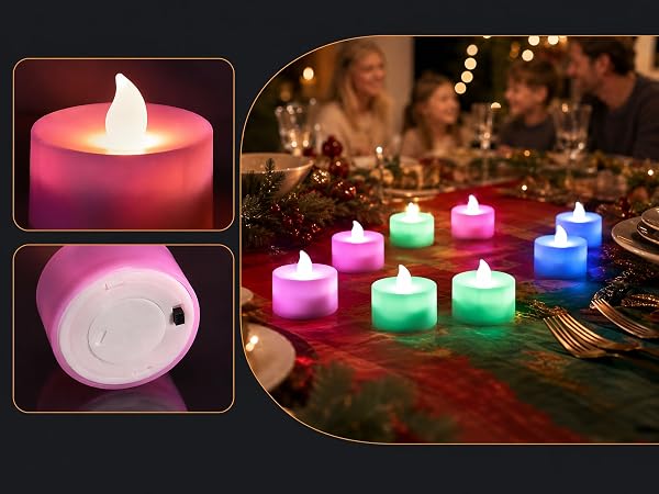 Colorful Flickering Tea Light Flameless Candle