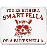 Foritho Funny Raccoon Mouse Pad, You're Either a Smart Fella or a Smella Funny Raccoon Meme Mouse...