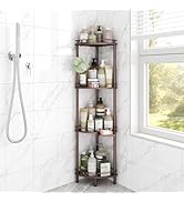 ELYKEN Corner Shower Caddy Standing, 4 Tier Rustproof Metal Shower Organizer with Soap Holder, Fl...