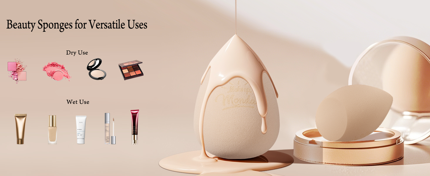 Real Perfection Makeup Sponge Set Blender Sponges Beauty Blenders Beauty Sponges Beige