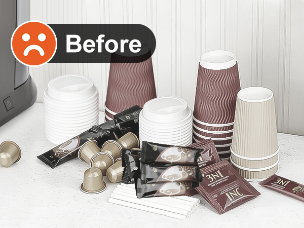 wood coffee bar organizer