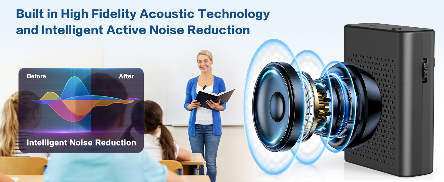 Active Noise Reduction Wireless Voice Amplifier