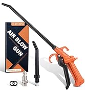 JASTIND High Volume Air Blow Gun, 9.5 & 5.1 Inches Replaceable Plastic Extension with Angle Bent ...