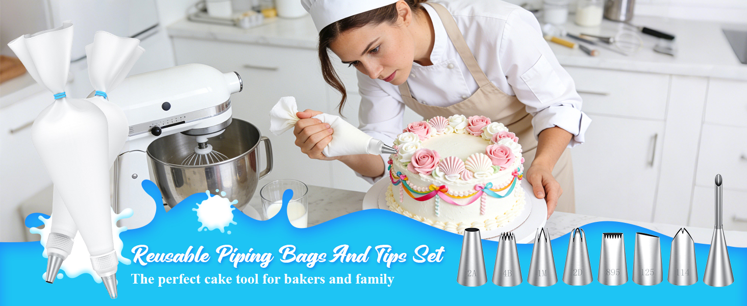 Piping Bags and Tips Set