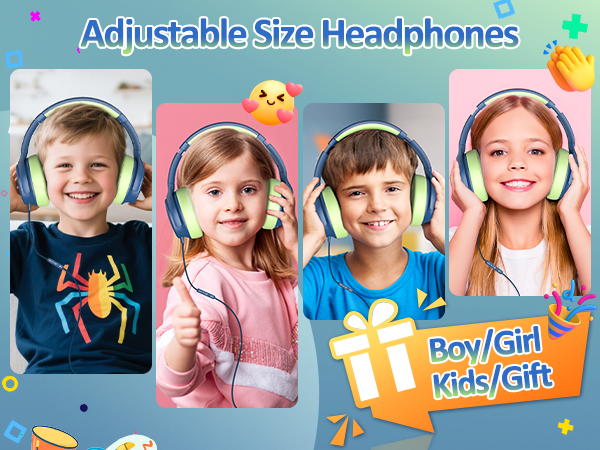 wired kids headphones USB C