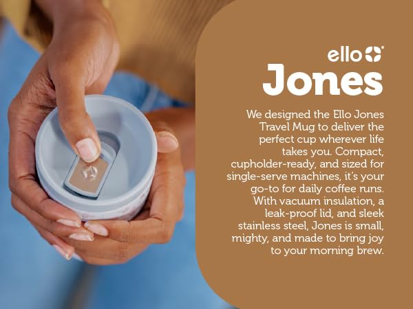 ello jones stainless steel travel coffee mug