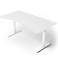 Arozzi Arena Large Gamer Desk - 63x32” Adjustable Height PC Gaming Desk with Storage for Cables & Tr...