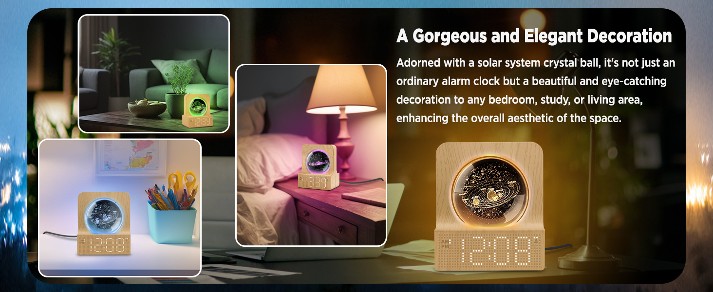 bedroom clock with rgb night light