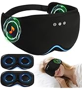 LC-dolida Bamboo Cotton Bluetooth Sleep Mask, 2 in 1 3D Soft Sleep Mask with Sleep Headphones, Sl...