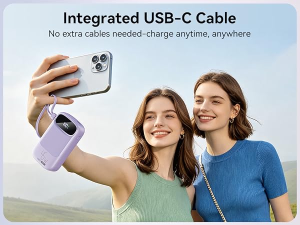 Built-in USB-C cable power bank