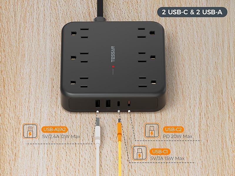 2USB-C &amp;amp; 2USB-A
