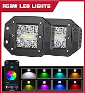 OFFROADTOWN 3 Inch RGBW LED Cube Lights Multicolor Chase Flash Strobe Lights LED Pods Light Off R...