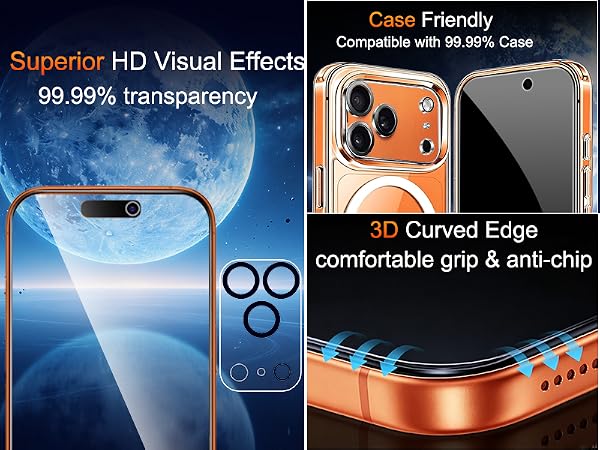 Tempered Glass Screen Protector for iPhone 17 Pro Max