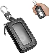 sdidzad Car Key Fob Case, Vintage Leather Design Zipper Remote Key Protector, Lightweight Wear-Re...