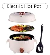 RHD Electric Hot Pot 2.2L with Steamer, Portable Non-Stick Frying Pan, Portable Travel Cooker for...
