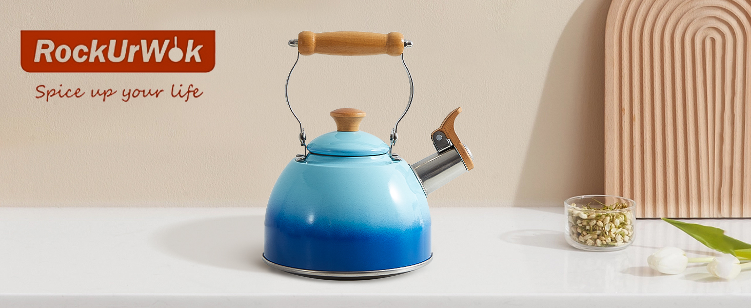 blue tea kettle