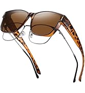 GEGURI Polarized Sunglasses Fit Over Glasses for Men Women, Oversized Square Sun Glasses UV400 Pr...