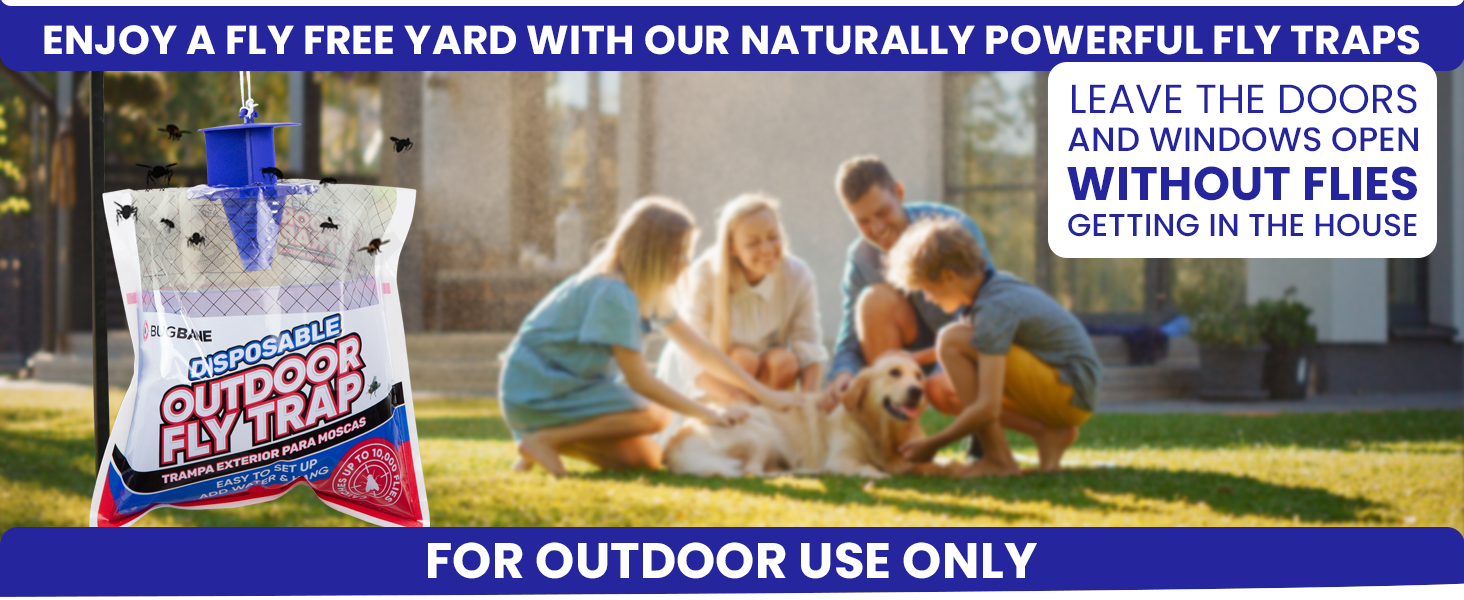 Fly trap for outdoor use only. Enjoy a fly free yard with our naturally powerful fly catcher outdoor