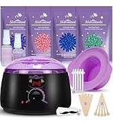 Waxing Kit -Digital Wax Warmer Machine for Hair Removal with 4 Packs of Hard Wax Beads &amp; Silicone...